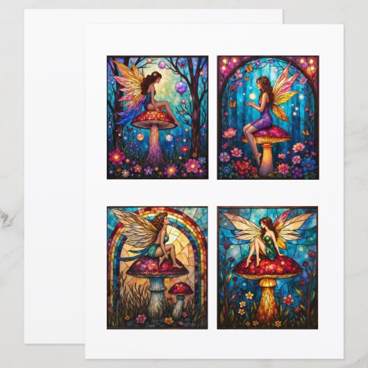 Fairy Scrapbook Junk Journal Collage Paper (正面/裏面)