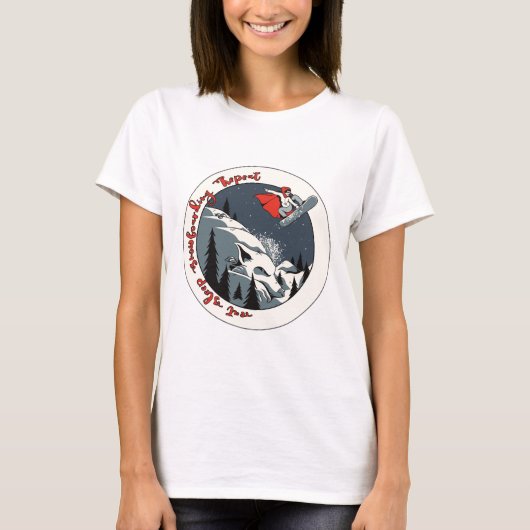 Fairy Snowborder ; Eat Sleep Snowboarding Repeat Tシャツ (正面)