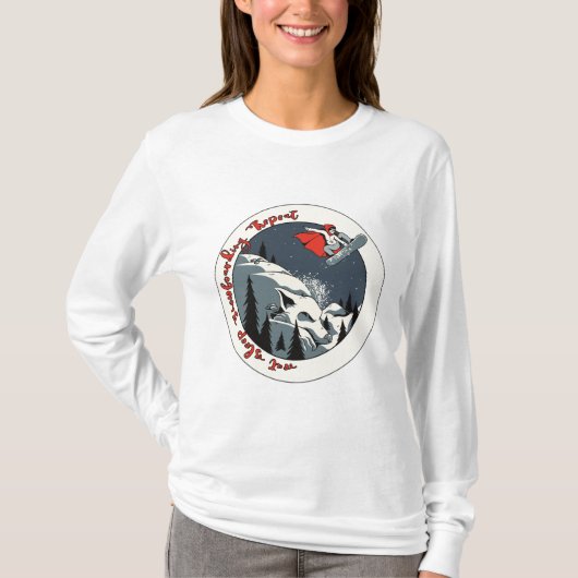 Fairy Snowborder ; Eat Sleep Snowboarding Repeat Tシャツ (正面)