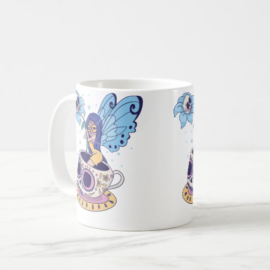 Fairy Sugar Skull Mug Butterfly Tea Pot Witch Magi コーヒーマグカップ (正面左)