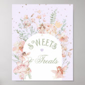 Fairy Sweets and treats Whimsical Purple Birthday ポスター (正面)