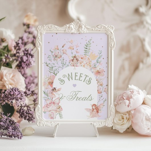 Fairy Sweets and treats Whimsical Purple Birthday ポスター