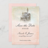 Fairy Tale Castle Storybook Page Save The Date Car 招待状 (正面/裏面)