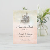 Fairy Tale Castle Storybook Page Save The Date Car 招待状 (スタンド正面)