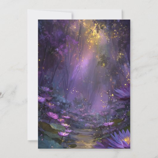 Fairy Tale Enchanted Forest Elegant Floral Bridal 招待状 (裏面)