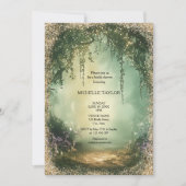Fairy Tale Enchanted Forest Elegant Floral Bridal 招待状 (正面)