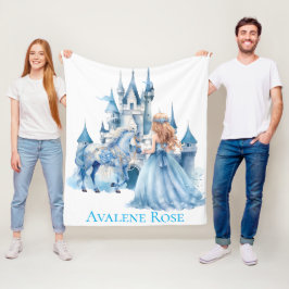 Fairy Tale Princess Castle Girl Birthday Gift フリースブランケット