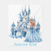 Fairy Tale Princess Castle Girl Birthday Gift フリースブランケット (正面)