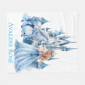 Fairy Tale Princess Castle Girl Birthday Gift フリースブランケット (正面(横))