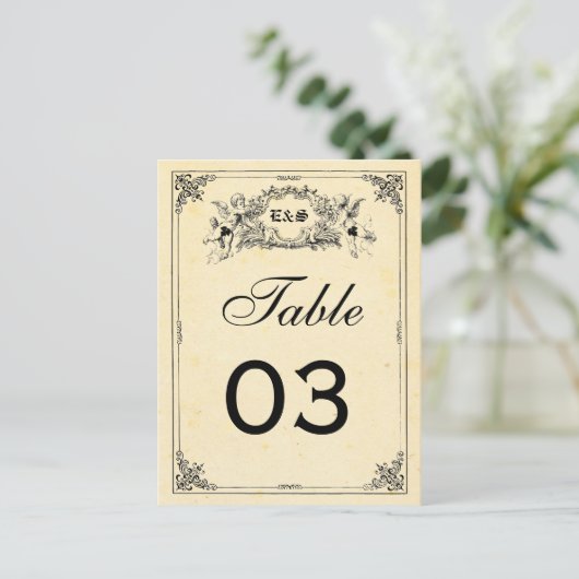 Fairy Tale Storybook Wedding Table Numbers ポストカード (スタンド正面)