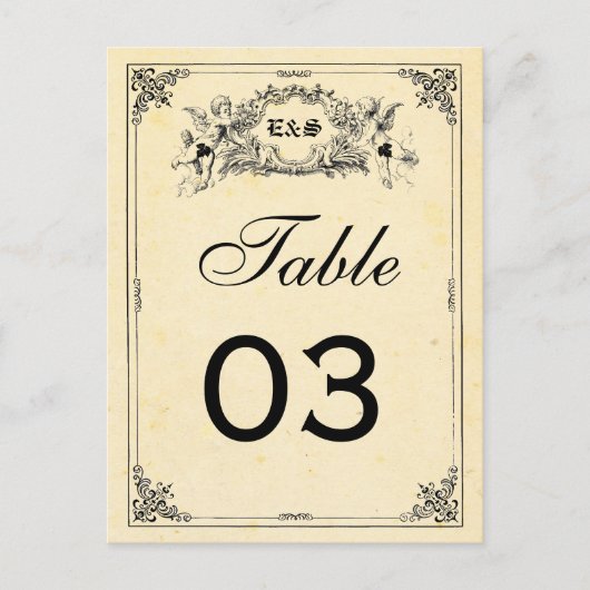 Fairy Tale Storybook Wedding Table Numbers ポストカード (正面)
