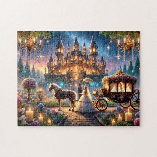 Fairy Tale Wedding Castle Horse-Drawn Carriage ジグソーパズル (横)