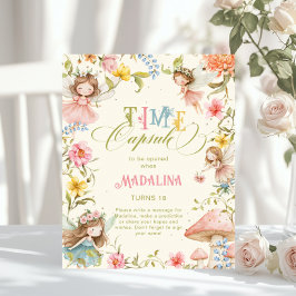 Fairy Time Capsule Bright Wildflower Birthday ポスター
