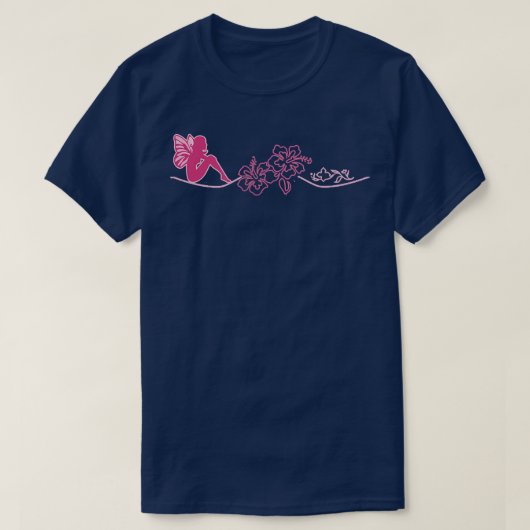 Fairy Tribal Artwork Thibiscus and fairies  Tシャツ (デザイン正面)