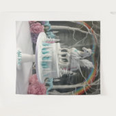 Fairy Unicorn Cake Wall Art Backdrop Banner タペストリー (正面(横))