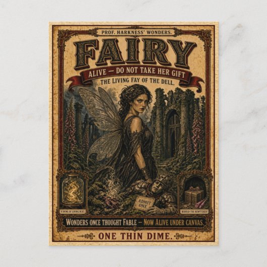 Fairy, Vintage Circus Monster ポストカード (正面)