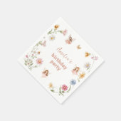 Fairy Watercolor Colorful Widflower Girls Birthday スタンダードカクテルナプキン (角)