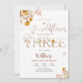 Fairy Wildflower 3rd Birthday Invitation 招待状 (正面)