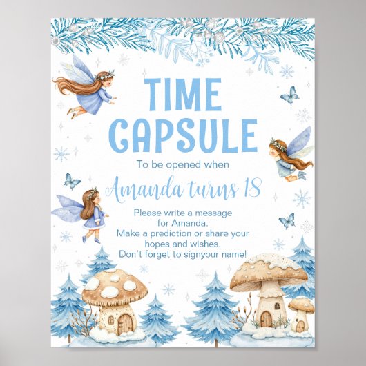 Fairy Winter Garden Birthday Party Time Capsule ポスター (正面)