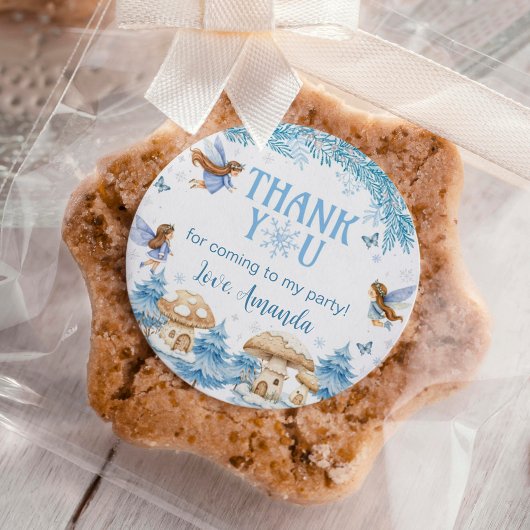 Fairy Winter Onederland Birthday ラウンドシール