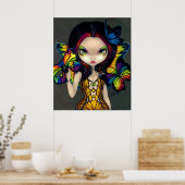 Fairy with a Butterfly Mask ART PRINT rainbow ポスター (キッチン)