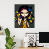 Fairy with a Butterfly Mask ART PRINT rainbow ポスター (ホームオフィス)