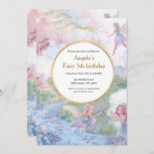 Fairy Wonderland Birthday Girls 招待状 (正面/裏面)