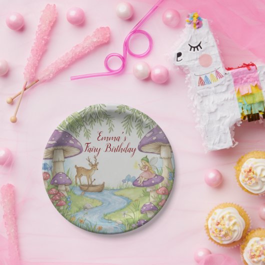Fairy Woodland Birthday Paper Plate ペーパープレート (パーティー)