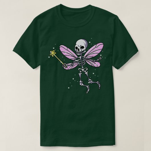 Fairycoreゴシックのスケルトン妖精 Tシャツ (デザイン正面)
