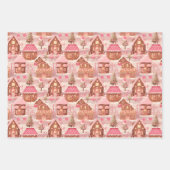 Fairycoreピンクのクリスマスシーン調整 ラッピングペーパーシート (正面3)