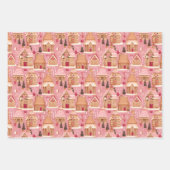 Fairycoreピンクのクリスマスシーン調整 ラッピングペーパーシート (正面)