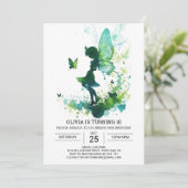 Fairycoreプリンセス編集可能誕生祝い 招待状 (スタンド正面)