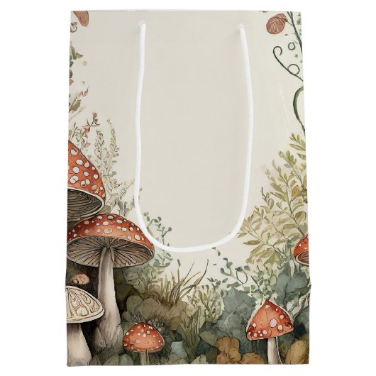 FAIRYCOREマッシュルームGoblincoreカスタムギフト ミディアムペーパーバッグ (裏面)