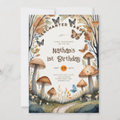 FAIRYCORE自然バビシャワー1st誕生日任意のイベント 招待状 (正面)