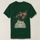 Fairycore Aesthetic Fairy Cat Frog Head Cherry Blo Tシャツ (デザイン正面)