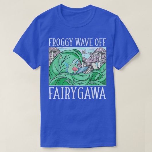 Fairycore Aesthetic Kawaii Frog Fairy Kanagawa Wav Tシャツ (デザイン正面)