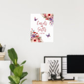 Fairycore Birthday Partyカードとギフトサイン ポスター (ホームオフィス)