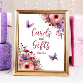 Fairycore Birthday Partyカードとギフトサイン ポスター