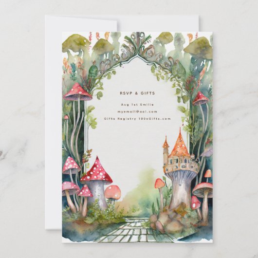 FAIRYCORE FAIRYTALE BABYSHOWER 1ST BIRTHDAY ANY 招待状 (裏面)