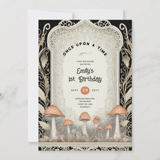 FAIRYCORE FAIRYTALE BABYSHOWER 1ST BIRTHDAY ANY 招待状 (正面)