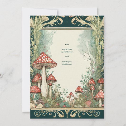 FAIRYCORE FAIRYTALE BABYSHOWER 1ST BIRTHDAY ANY 招待状 (裏面)