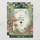 FAIRYCORE FAIRYTALE BABYSHOWER 1ST BIRTHDAY ANY 招待状 (正面/裏面)