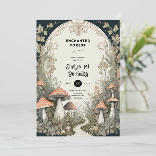 FAIRYCORE FAIRYTALE BABYSHOWER 1ST BIRTHDAY ANY 招待状 (スタンド正面)