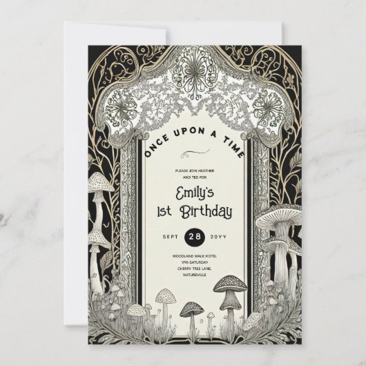 FAIRYCORE FAIRYTALE BABYSHOWER 1ST BIRTHDAY ANY 招待状 (正面)