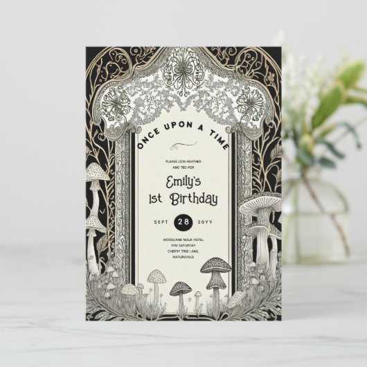 FAIRYCORE FAIRYTALE BABYSHOWER 1ST BIRTHDAY ANY 招待状 (スタンド正面)