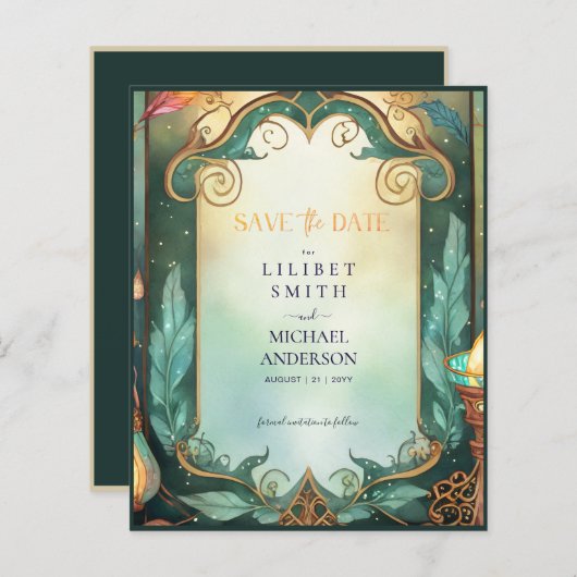 Fairycore Fairytale Save the Date Enchanted Fores (正面/裏面)