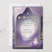 Fairycore Fairytale Save the Date Enchanted Fores 招待状 (正面)