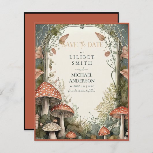 Fairycore Goblincoreキノコの日付を保存 (正面/裏面)