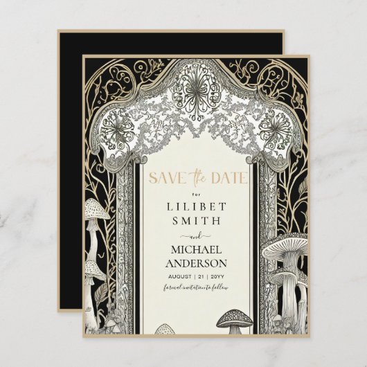 Fairycore Save the Date Black金ゴールドウッドランド (正面/裏面)