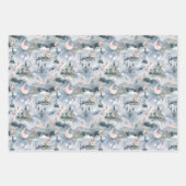 Fairyland Castles Blue Pink ラッピングペーパーシート (正面)